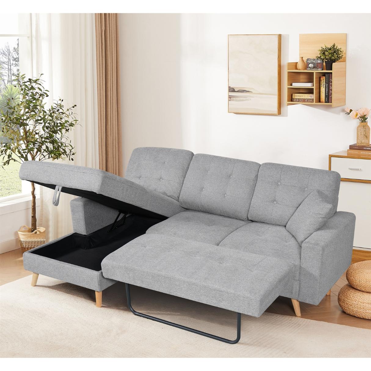 Nexa 3 Seater Fabric Sofa Bed with Storage Chaise