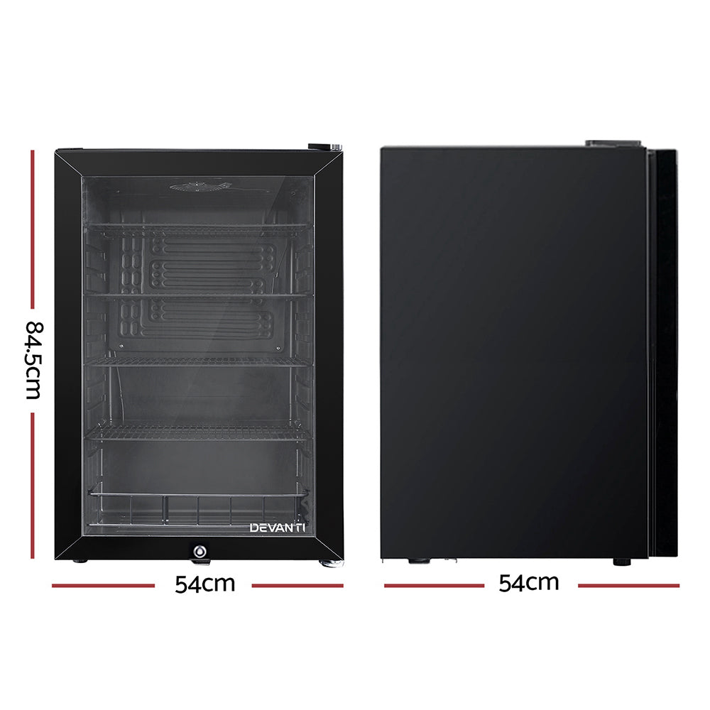 NNEDSZ 115L Bar Fridge Glass Door Mini Freezer Fridges Countertop Beverage Commercial