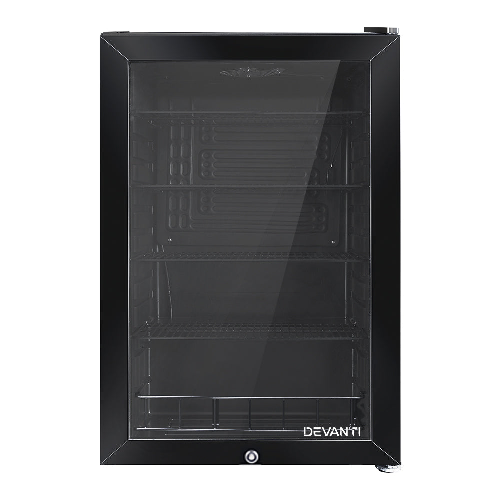 NNEDSZ 115L Bar Fridge Glass Door Mini Freezer Fridges Countertop Beverage Commercial