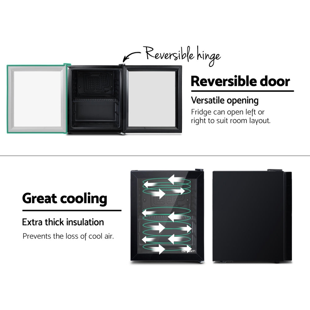 NNEDSZ 46L Glass Door Bar Fridge Mini Countertop Freezer Fridges Bottle Cooler