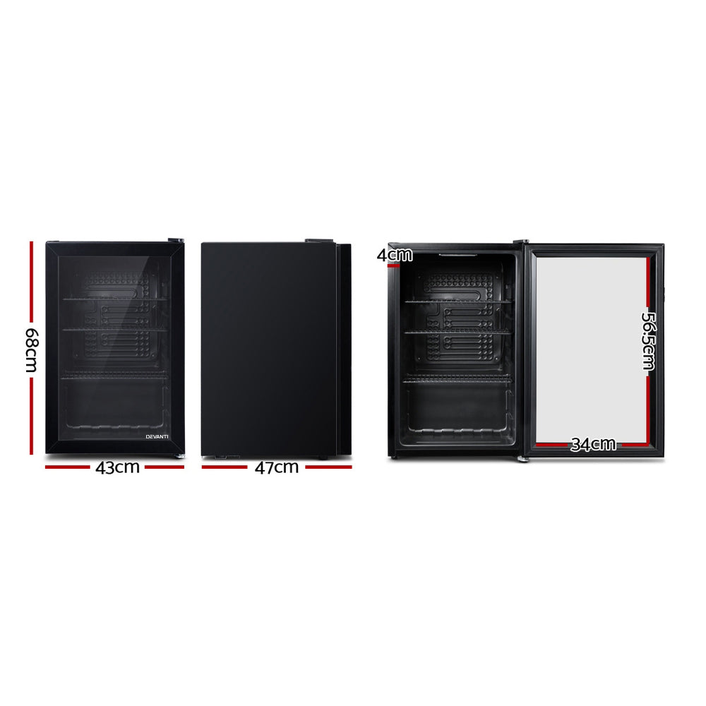 NNEDSZ 70L Bar Fridge Glass Door Mini Countertop Freezer Fridges Bottle Cooler