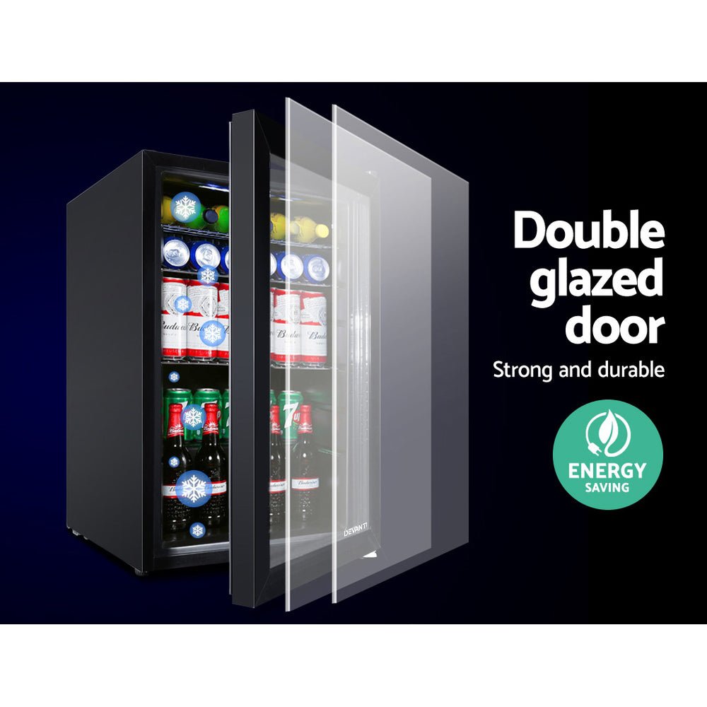 NNEDSZ 70L Bar Fridge Glass Door Mini Countertop Freezer Fridges Bottle Cooler