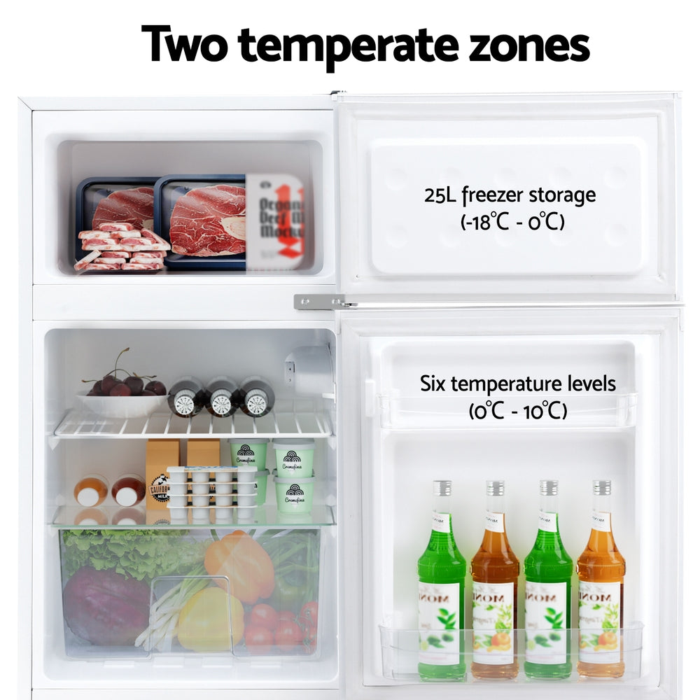 NNEDSZ Devanti 80L Bar Fridge Mini Freezer Refrigerator White