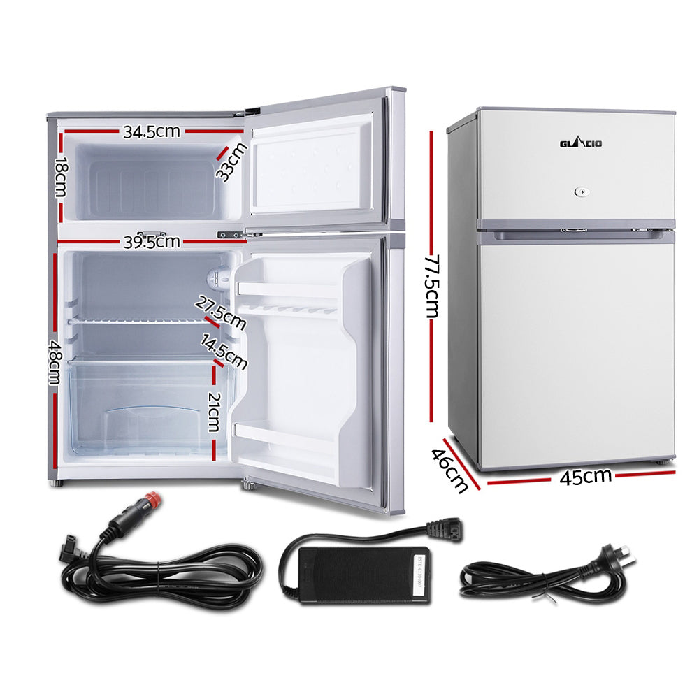 NNEDSZ 65L Portable Fridge Bar Freezer Cooler Upright 12V/24V/240V Caravan Car Silver