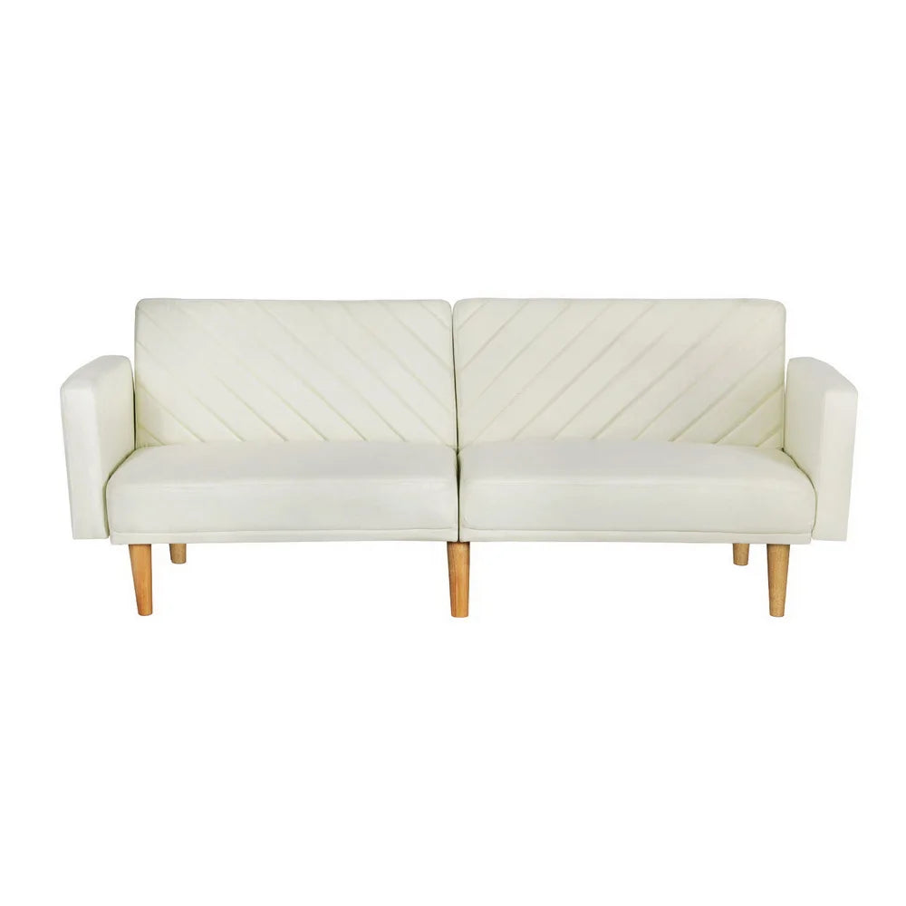 Arlo 3 Seater Sofa Bed Soft Faux Linen -Beige