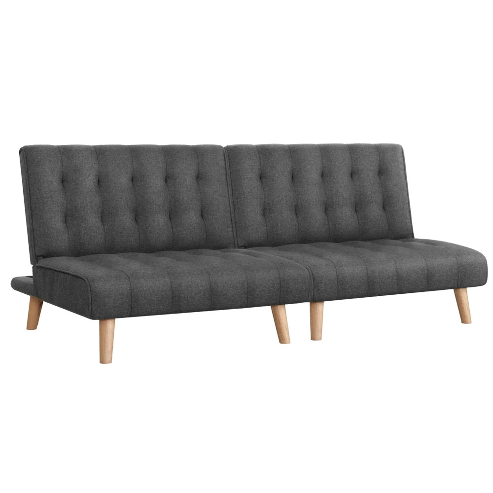 Aureta Single Seater Grey Fabric Sofa Bed - Set of 2