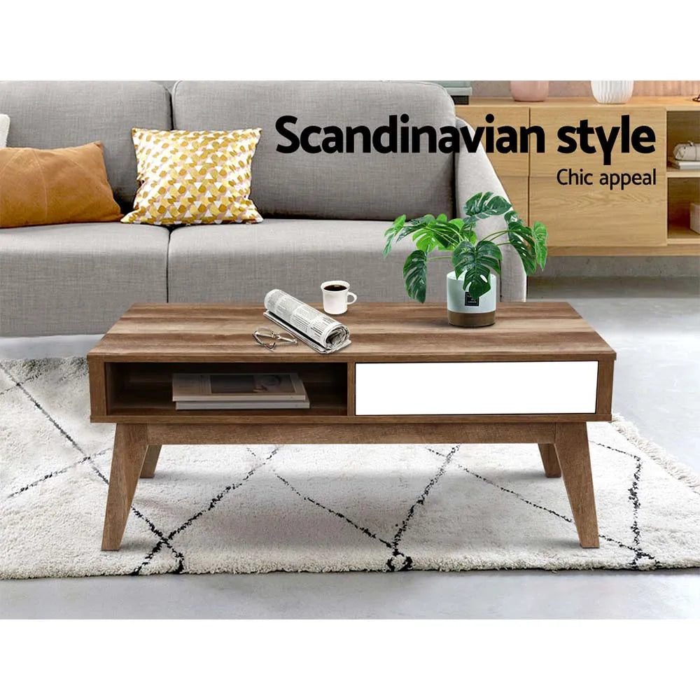 Corvin 2 Drawer Walnut Coffee Table