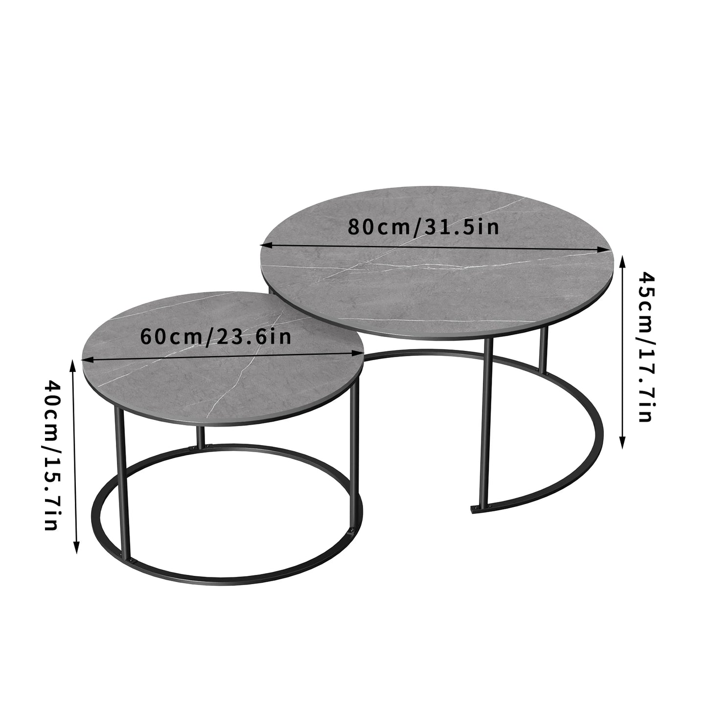 Elena 2 Dark Grey Round Coffee Table