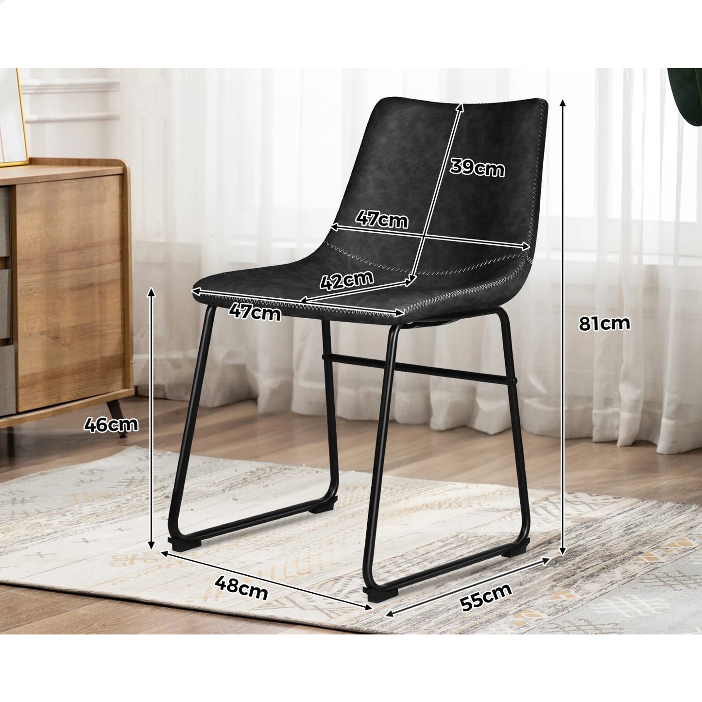 Lume Leather Dining Chair - Set of 2