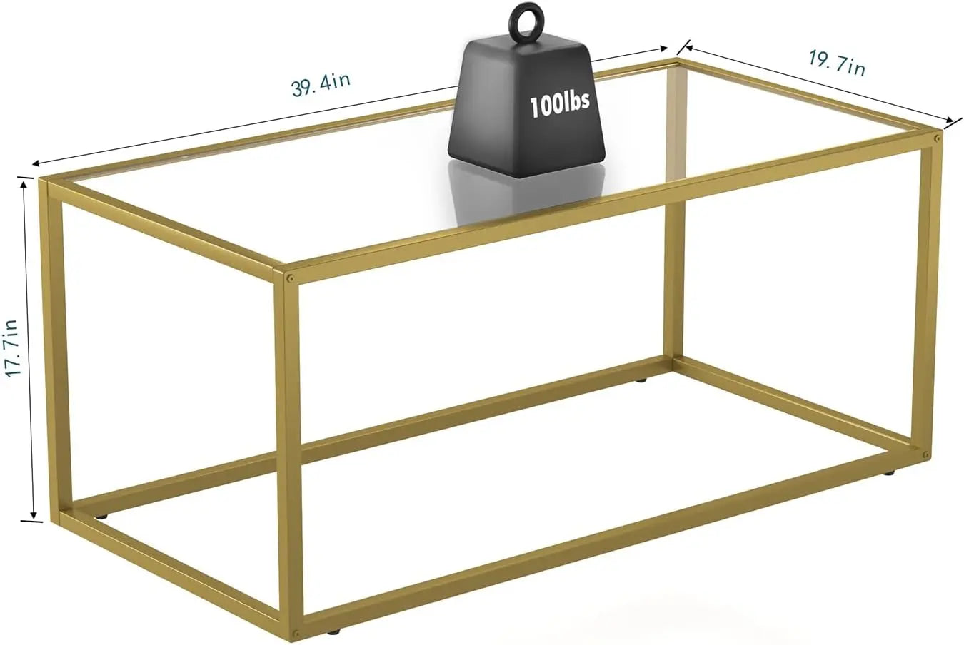 Harbor Glass Gold Frame Coffee Table