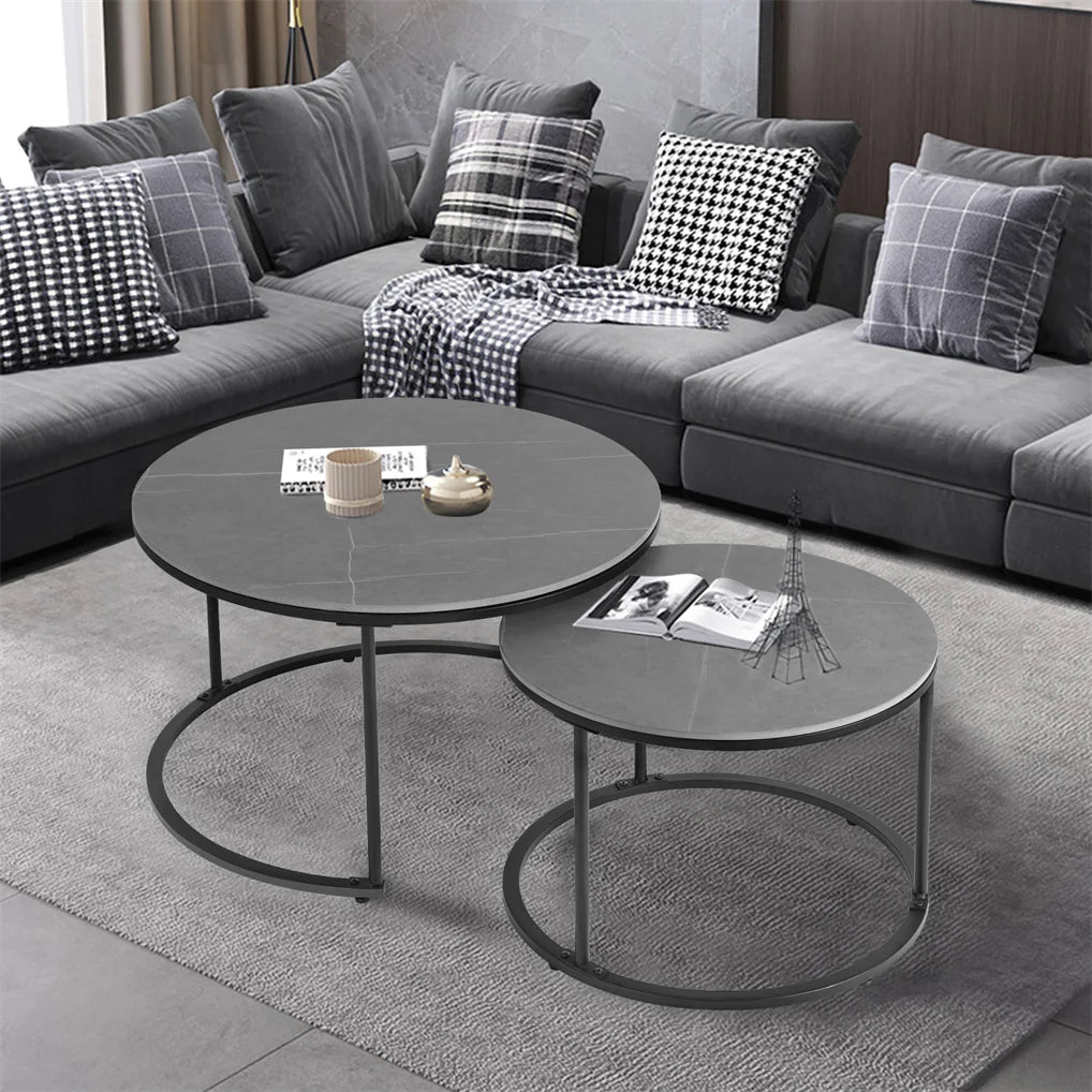 Elena 2 Dark Grey Round Coffee Table