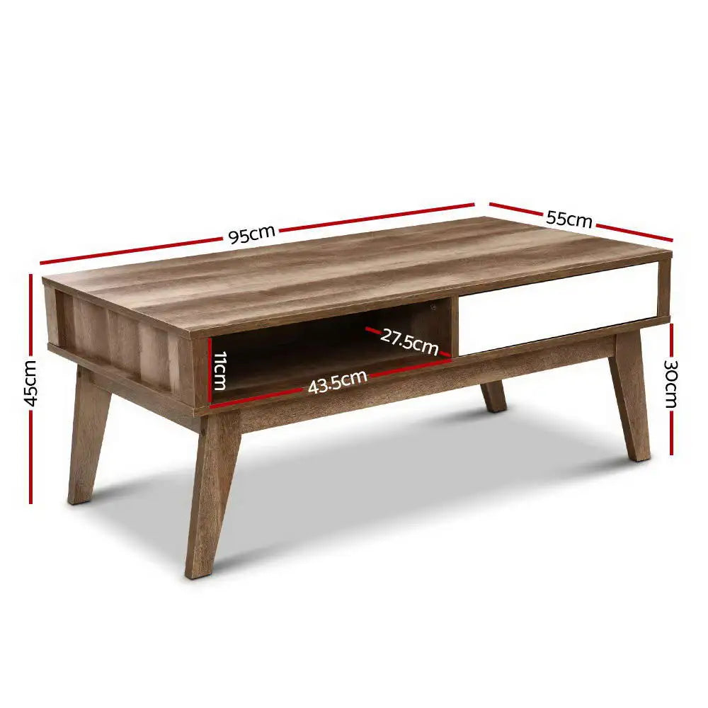 Corvin 2 Drawer Walnut Coffee Table