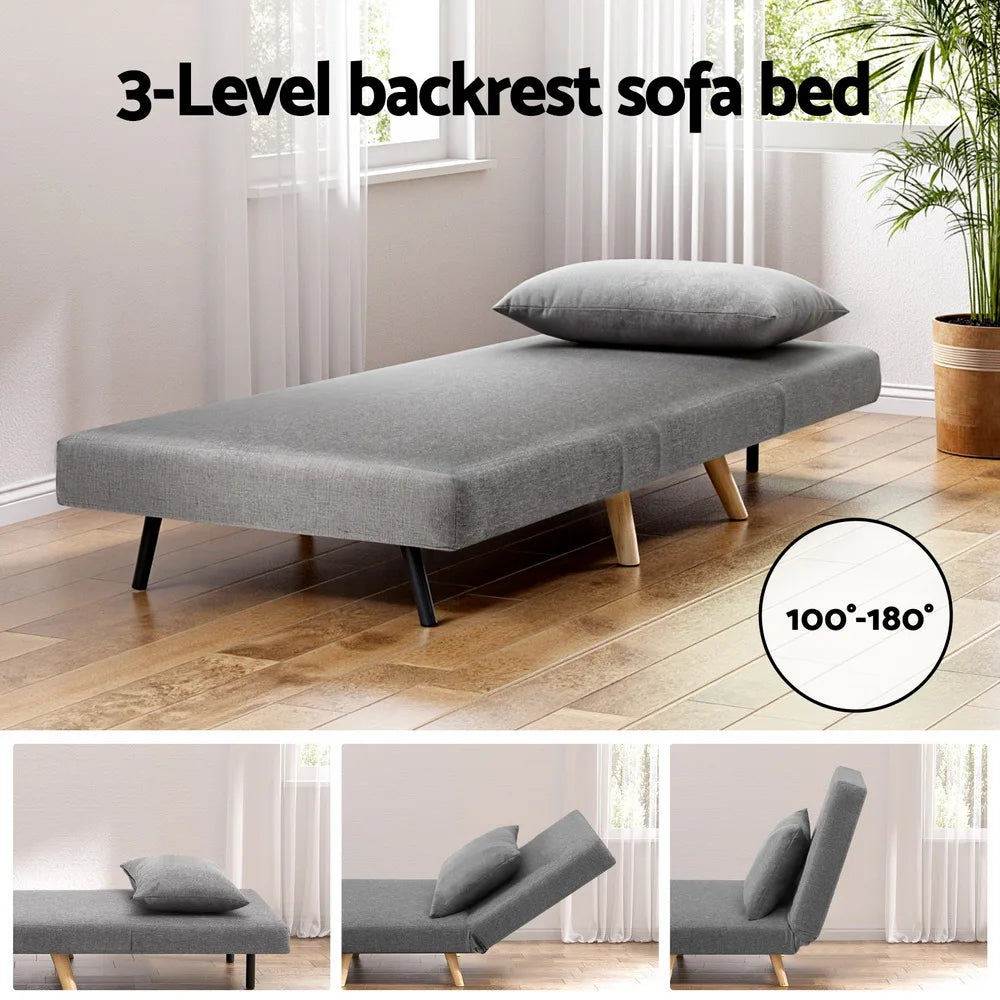 Nori Fabric Single Seater Sofa Bed