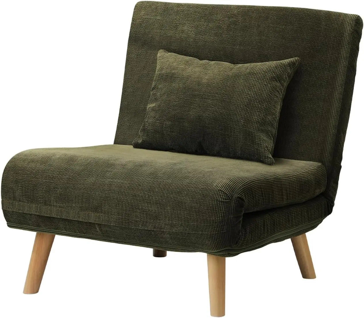 Nori Fabric Single Seater Sofa Bed - Emerald Green