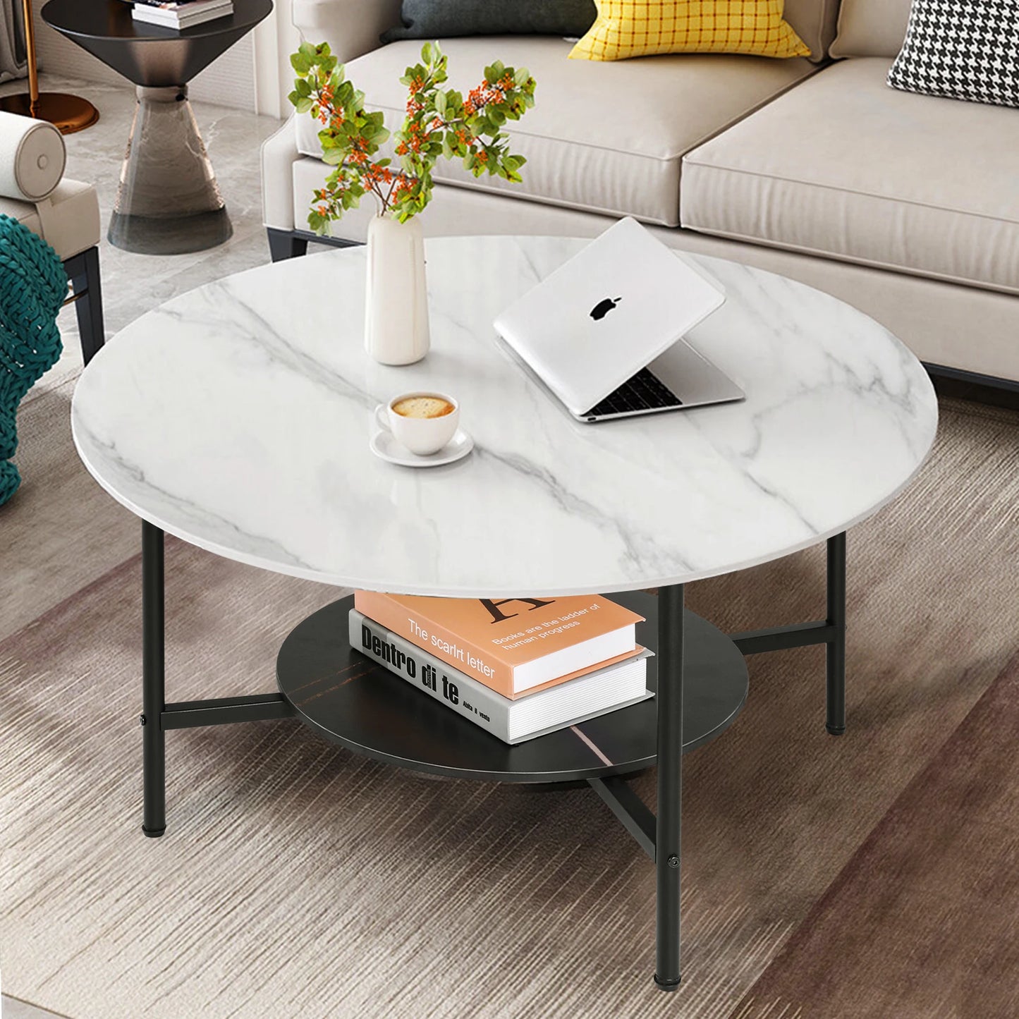 Elena Stone Round Coffee Table