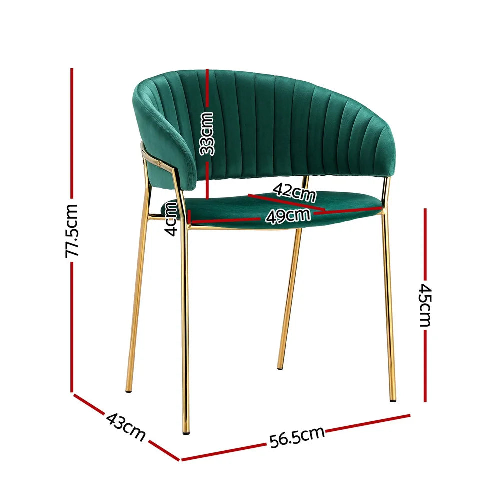 Virello Premium Velvet Dining Chair - Set of 2