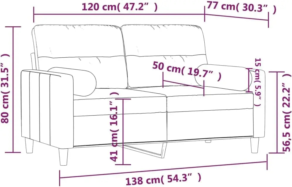 Zento 2 Seater Fabric Lounge