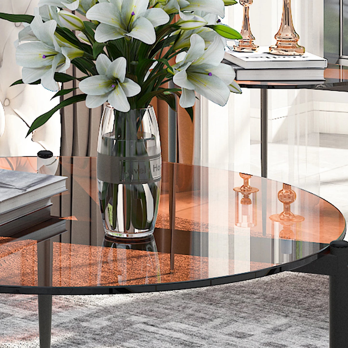 Trevia Round Glass Coffee Table