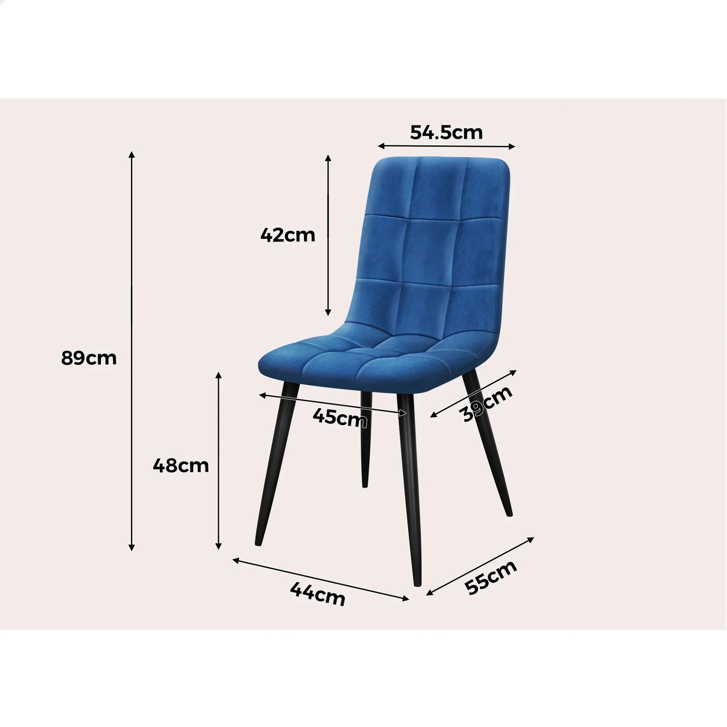 Axira Padded Sqaure Dining Chair - Set of 4