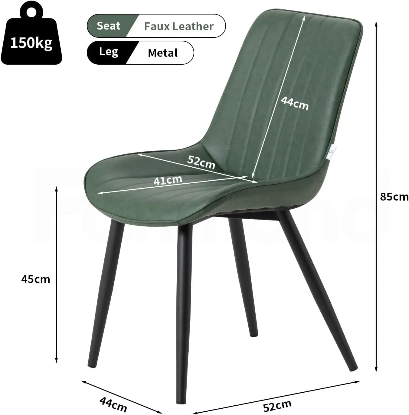 2x Donna Pu Leather Dining Chair