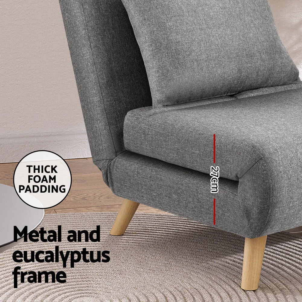 Nori Fabric Single Seater Sofa Bed
