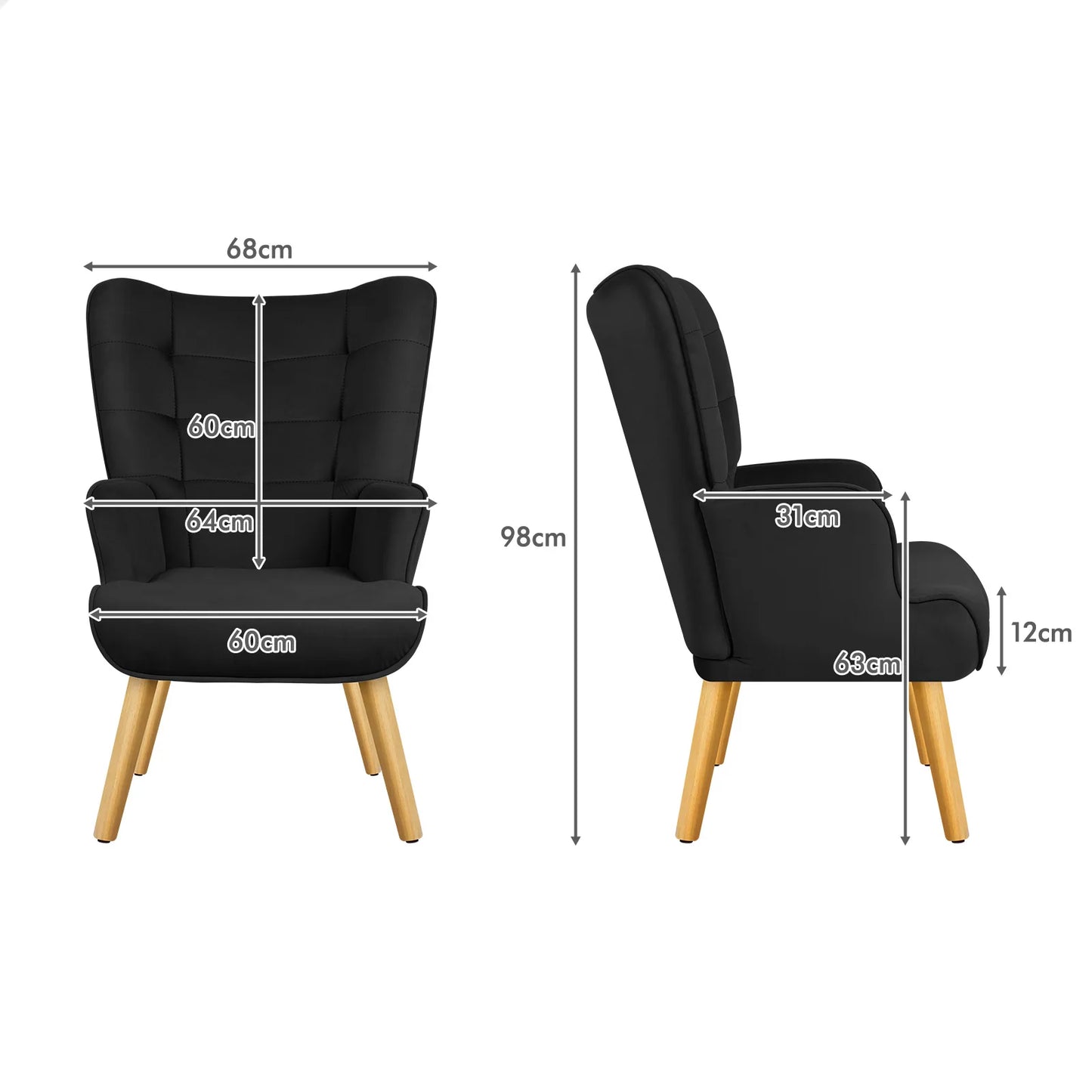 Valencia Fabric Armchair with Ottoman