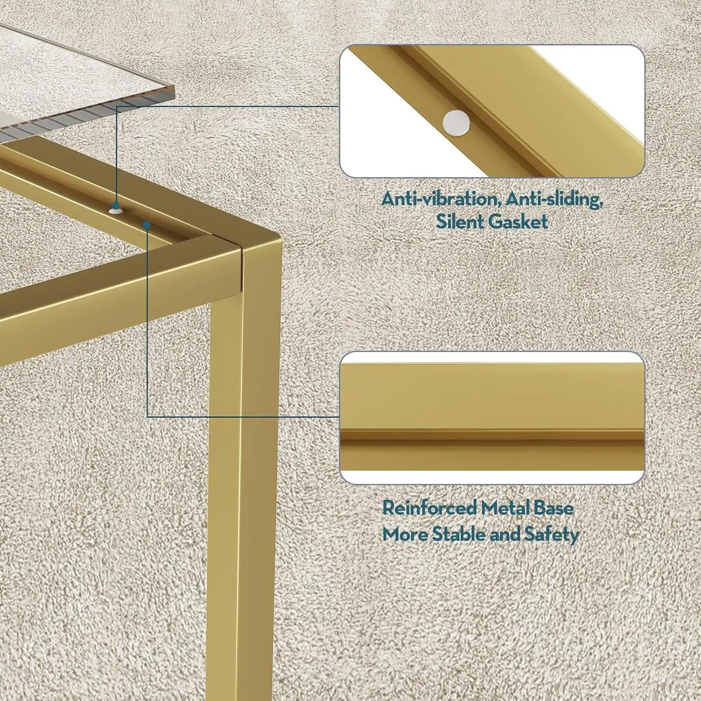 Harbor Glass Gold Frame Coffee Table