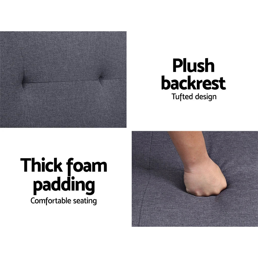 Vantura 3 Seater Fabric Dark Grey Sofa Bed