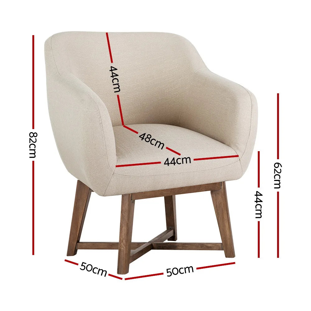 Linden High Seated Fabric Armchair