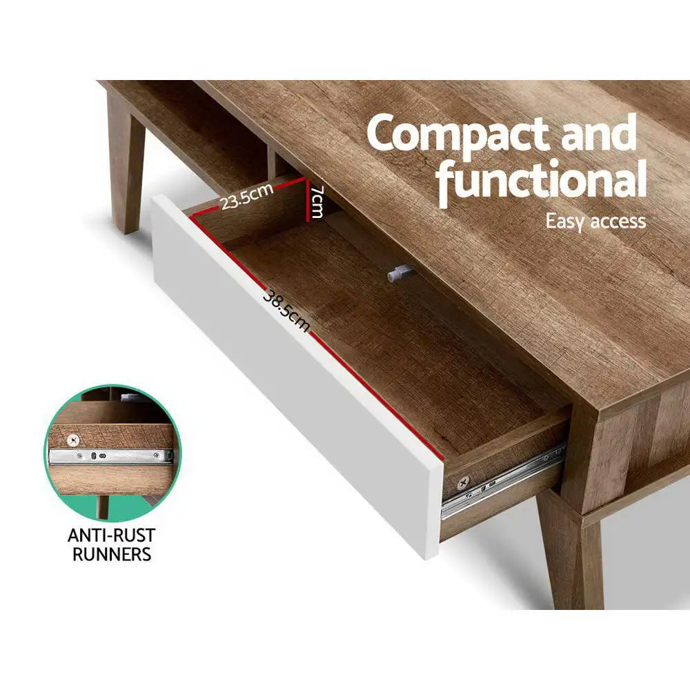 Corvin 2 Drawer Walnut Coffee Table