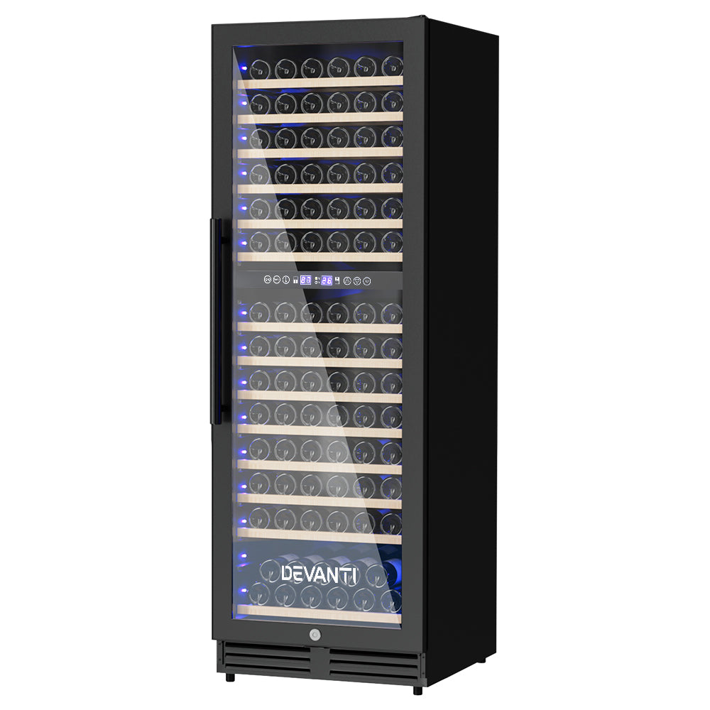 NNEDSZ Devanti Wine Fridge Cooler Dual Zone 154 Bottles