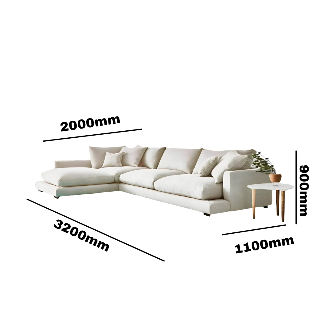 Weston Fabric 3 Seater with Chaise