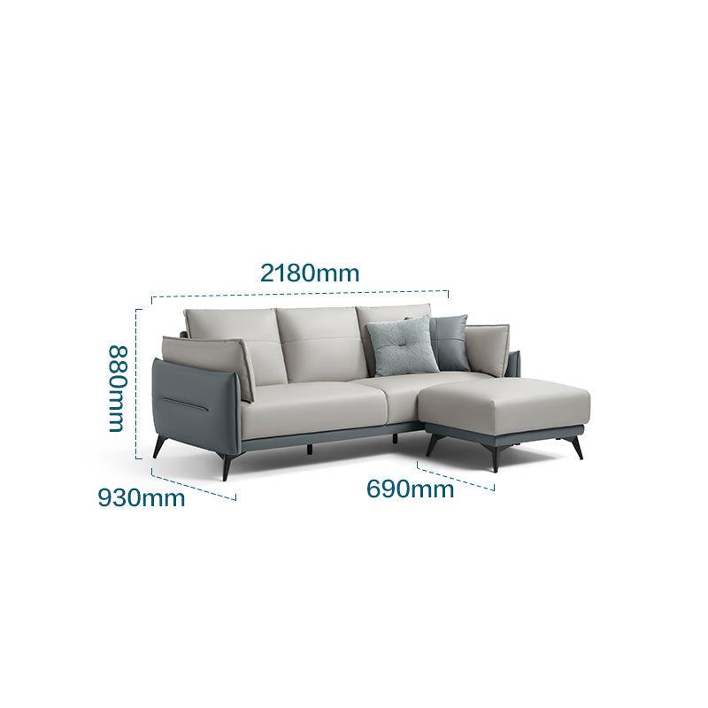 Palermo Italian 3-seater Minimalist Style Sofa with Ottoman-4