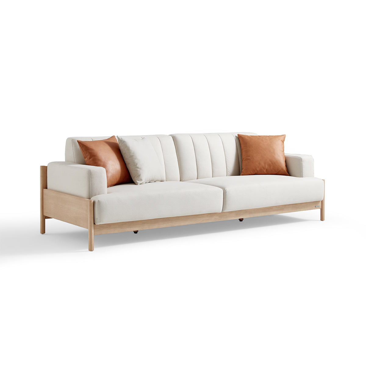 Sierra Cream 4-seater Sofa with 3 Cushions Set-4