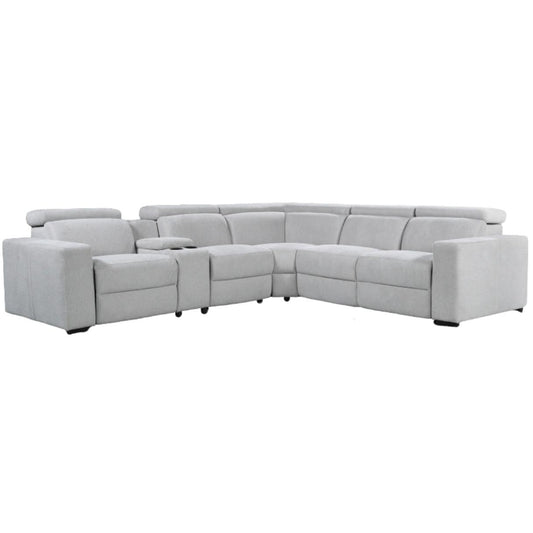 Belair Nappa Electric Recliner Corner Lounge with Storage Console