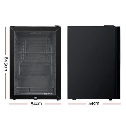 NNEDSZ 115L Bar Fridge Glass Door Mini Freezer Fridges Countertop Beverage Commercial