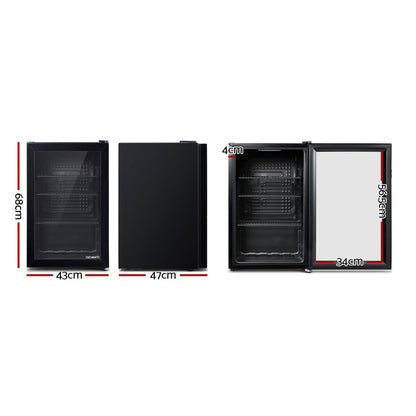 NNEDSZ 70L Bar Fridge Glass Door Mini Countertop Freezer Fridges Bottle Cooler
