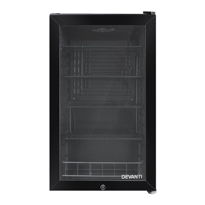 NNEDSZ 98L Bar Fridge Glass Door Mini Freezer Fridges Countertop Beverage Commercial