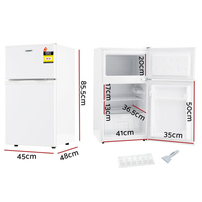 NNEDSZ Devanti 80L Bar Fridge Mini Freezer Refrigerator White