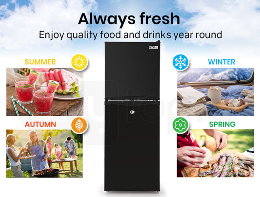 NNEMB 125L Portable Upright Fridge 12V/24V/240V for Motorhome and Caravan-Black