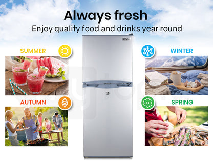 NNEMB 125L Portable Upright Fridge Refrigerator 12V/24V/240V for Motorhome-Caravan