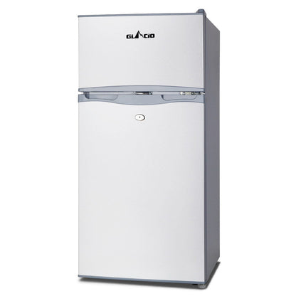 NNEDSZ 100L Portable Fridge Bar Freezer Cooler Upright 12V/24V/240V Caravan Car Silver