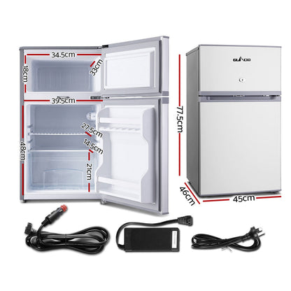 NNEDSZ 65L Portable Fridge Bar Freezer Cooler Upright 12V/24V/240V Caravan Car Silver