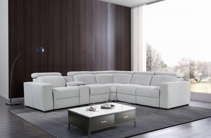Belair Nappa Electric Recliner Corner Lounge with Storage Console