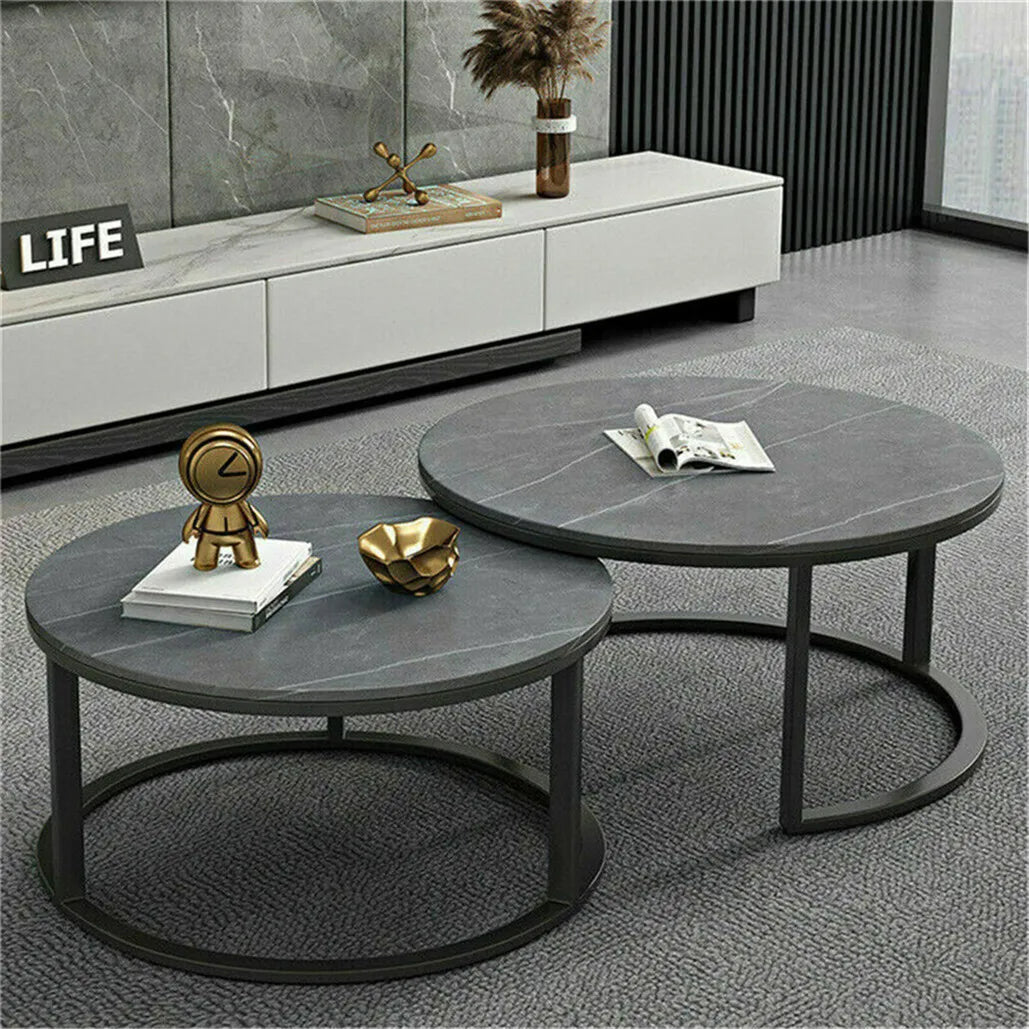 Elena 2 Dark Grey Round Coffee Table