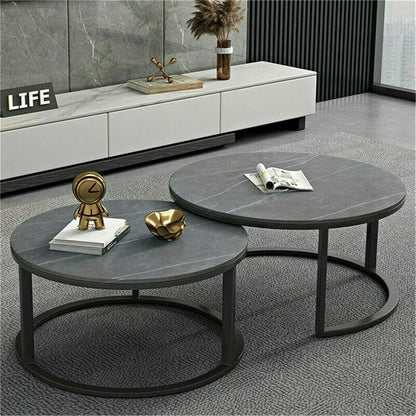 Elena 2 Dark Grey Round Coffee Table