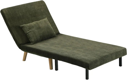 Nori Fabric Single Seater Sofa Bed - Emerald Green