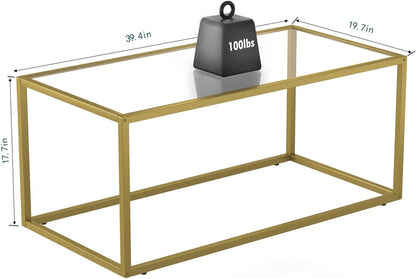 Harbor Glass Gold Frame Coffee Table