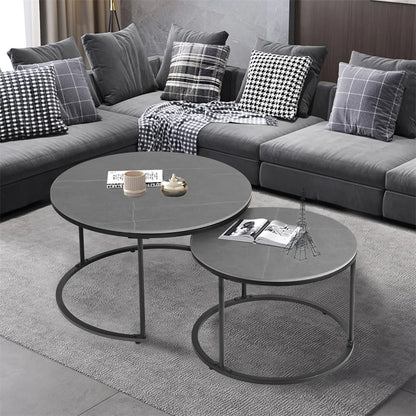 Elena 2 Dark Grey Round Coffee Table