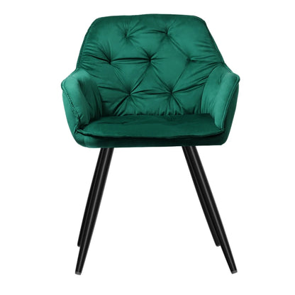Arden Velvet Diamond Tufted Dining Chair - Set of 2